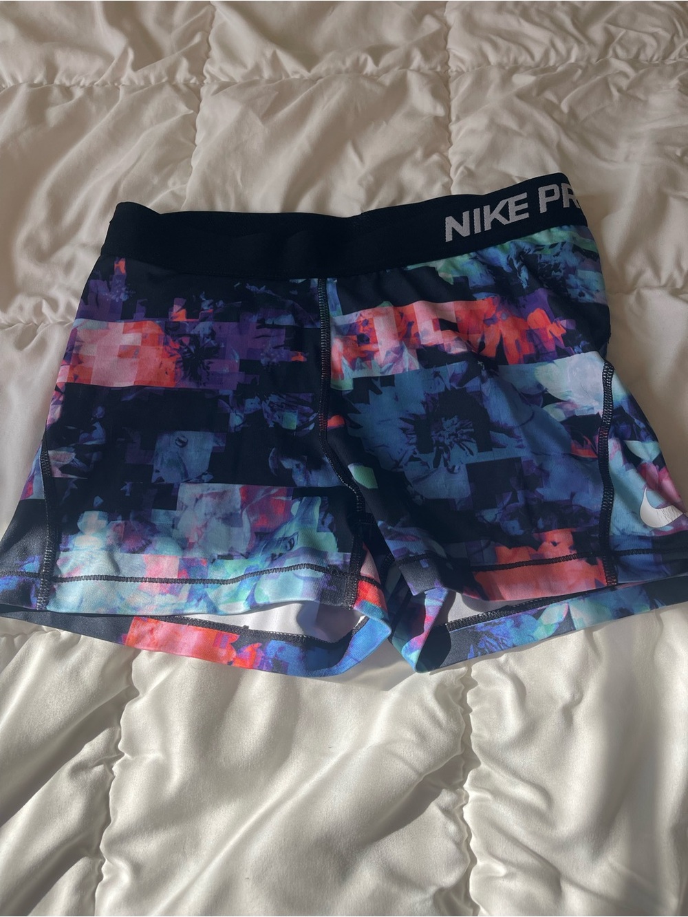 Nike Women's Multicolor Pixel Print Athletic Shorts
